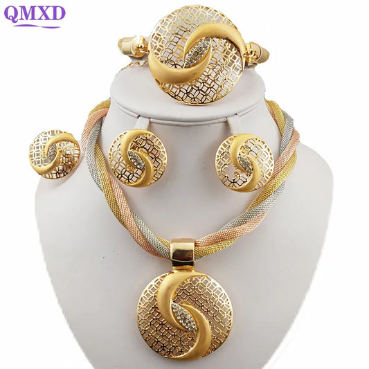 Fine Jewelry Sets African Gold Color Jewelry sets Wedding Jewelry set Women Necklace African Costume Jewelry Set For Women Gift - Women Jewellery - Girl Jewellery