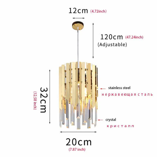 Small Round Gold K9 crystal Modern LED chandelier for Living Room Room Bedroom Bedside Luxury Indoor Lighting Kitchen Dining - Home Improvement