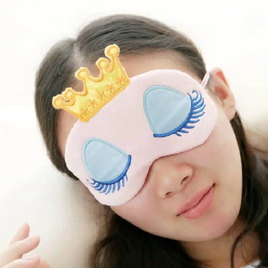 Cartoon Eye Sleeping Mask Blinder Patch Elastic Strap Eyeshade for Girls (Pink) women sleep