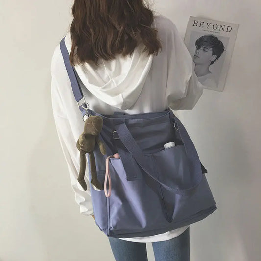 Waterproof Oxford Large Capacity Canvas Girl Shoulder Hand Bucket Bag Basket Female Crossbody Bags For Women Casual Tote women purse