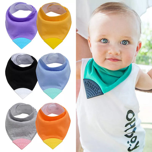 Bandana Drool Teething Bibs Super Absorbent Soft Newborn Bibs Candy Solid Burp Scarf Boy Girl Teether Bib girl cloth - Baby Girls