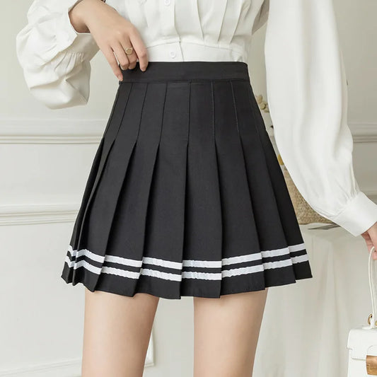 Women Mini Pleated High Waisted Plain Skater Tennis Golf Skort with Lining Shorts School Girl Uniform Girl Skirt
