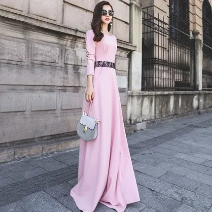 Spring Autumn dress Oversized Long Dresses O-neck Plus Size Long Sleeve Vestidos Women Prom - Women Casual