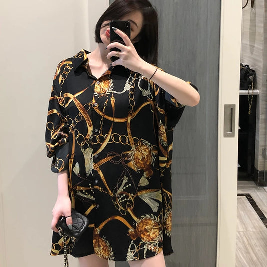 casual loose shirts dress oversized Women's chiffon Blouses Spring Summer Long sleeve Tops Blusas Mujer