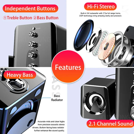 Home Audio System Bluetooth Speaker Cinema Bluetooth Speakers Sound Para PC Computer Desktop