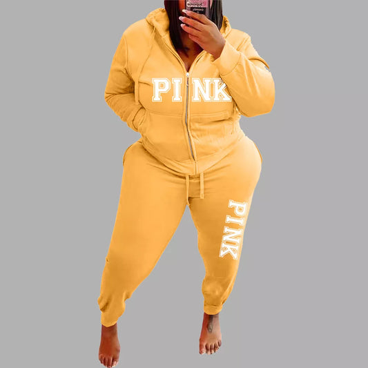 Tracksuit Women's Letter Pattern Plus Size Clothing Two Piece Sets Long Sleeved Hoodies Fashion Winter Sportswear Women Plus Size Clothing