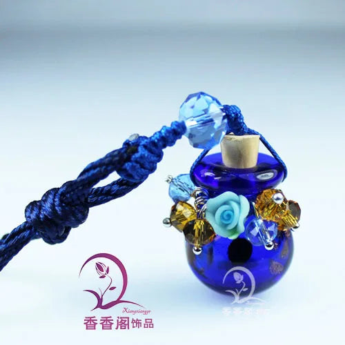 1PCS Murano Glass Car Aroma Fresheners, Aroma bottle pendant, Essential oil bottle Perfume jewellery vial - Women Jewellery - Girl Jewellery - Women Accessory - Girl Accessory - Men Jewellery - Men Accessory