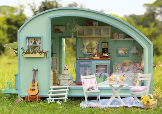 Large Diy Doll House Case Model Building Miniature 3D Wooden Handmade Dollhouse Birthday Gifts Dolls Toy Time Travel Lighting - Accessory