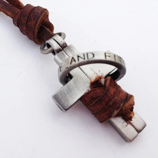 Vintage Leather Necklace Men Cross Jewelry Statement necklaces & pendants Korean Fashion Necklace - Women Jewellery - Girl Jewellery - Women Accessory - Girl Accessory - Men Jewellery - Men Accessory