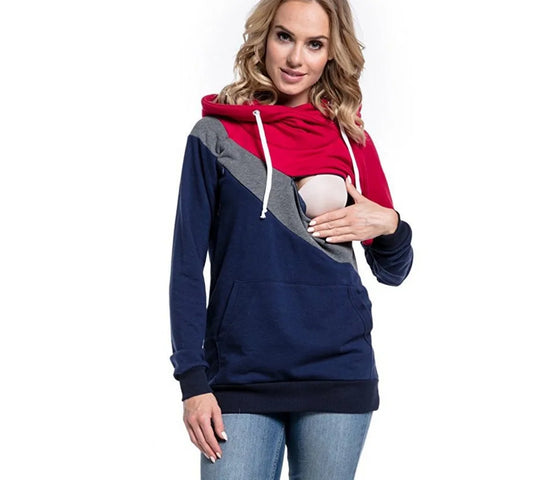 HGTE Casual Hoodies Sweatshirts Women Maternity Nursing Pullover Breastfeeding For Pregnant Women Mother Breast Feeding Tops Women Casual