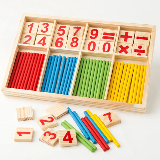 Montessori Wooden Number Math Game Sticks Box Educational Toy Puzzle Teaching Aids Set Materials Baby Toys - Kids Toys