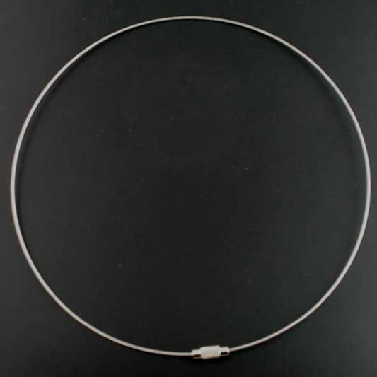 DoreenBeads Steel Wire Collar Neck Round Necklace Gray With Screw Clasp DIY Making Jewelry Findings 46cm(18 1/8") long, 10 PCs - Women Jewellery - Girl Jewellery - Women Accessory - Girl Accessory