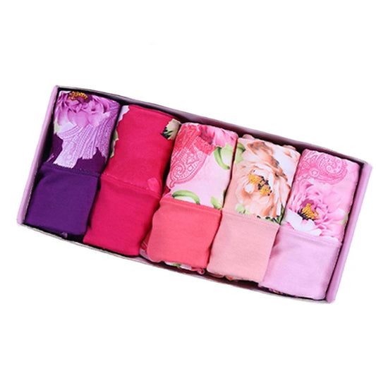 5pcs/Lot Hot Selling Top Quality Ladies Cotton Underwear Briefs Black Sexy Print Love Sexy Lingerie Calcinhas Briefs Panties - Women Lingerie