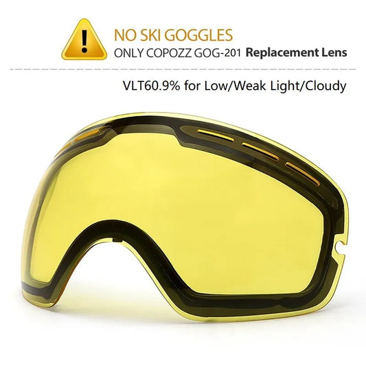Double brightening lens for ski goggles of Model GOG-201 increases the brightness on Cloudy nights to use (only lens) - Sports Accessory