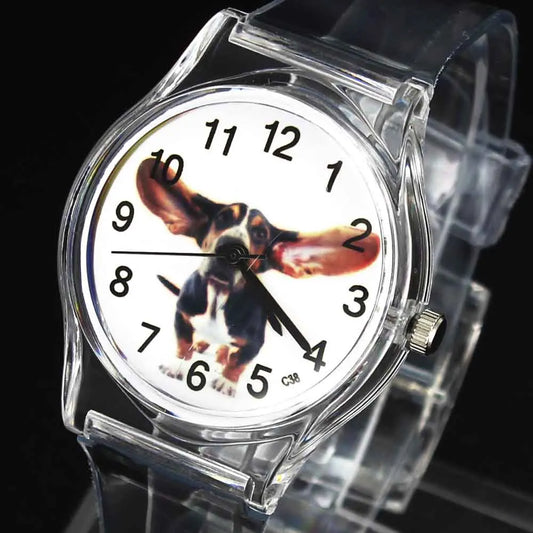 Big Ear Dog Funny Pet Novelty Animal Kids Transparent Sport Girl Watch