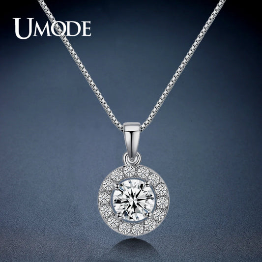 UMODE Hearts & Arrows Cut 0.6 Carat Top Quality AAA+ CZ Cubic Zirconia Round Pendant Necklace UN0012- Women Jewellery - Girl Jewellery - Women Accessory - Girl Accessory