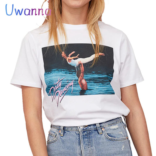 Dirty Dance Female T-shirt Printed Woman T-shirt Short Sleeve Letters Summer Harajuku O-collar Punk T-shirt women casual - women tops