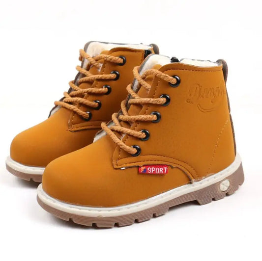 Children's Casual Shoes New Winter Snow Boots Fashion Leather Soft Antislip Girls Boots EU 21-30 Sport Running Boys Shoes