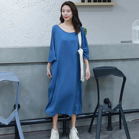 Casual Loose Fat Mm Nightwear Night Dress Woman Backless Sexy Sleepwear Nightgowns Female Long Nightshirt New Nuisette Femme Women Sleep - Women Dress for Work