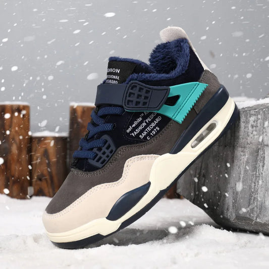 Winter Sports Skateboarding Keep Warm Fur Anti-Skid Trekking Kids Footwear 7-12 Years Old Children Autumn Boys Shoe