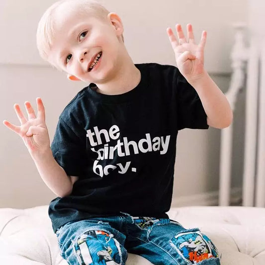 Birthday Kids Boys T-shirt for Birthday Summer Children Clothing Funny T-Shirt Family Party Clothes Children Birthday Wear Boys Clothing
