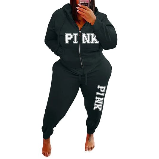 Tracksuit Women's Letter Pattern Plus Size Clothing Two Piece Sets Long Sleeved Hoodies Fashion Winter Sportswear Women Plus Size Clothing