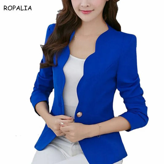 Ladies Women's Jacket OL Fashion Slim Blazer Coat Women Suit jacket Long Sleeve Ladies Blazer Work Wear Women Suiting & Blazers