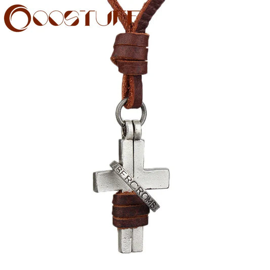 Vintage Leather Necklace Men Cross Jewelry Statement necklaces & pendants Korean Fashion Necklace - Women Jewellery - Girl Jewellery - Women Accessory - Girl Accessory - Men Jewellery - Men Accessory