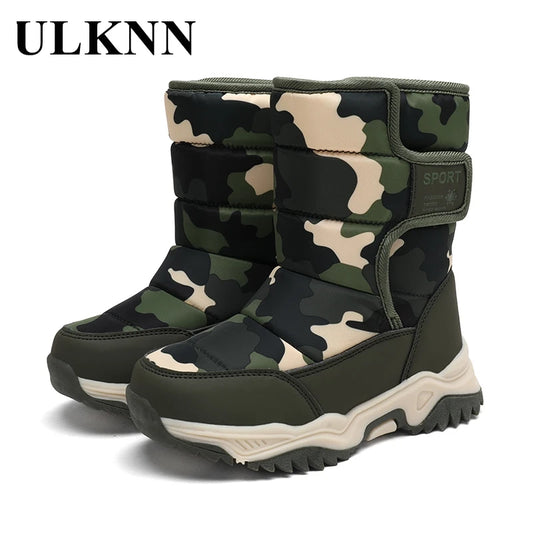 Children's Winter Snow Boots Round Toe Non-slip Waterproof 26-38 Soft Winter Warm Comfortable Fashion Footwears Boys Shoe