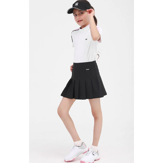 PGM Girls Golf Skirts Gym Fitness Running Yoga Soft Short Workout Skort High Waist Pleated Golf Athletic Clothing