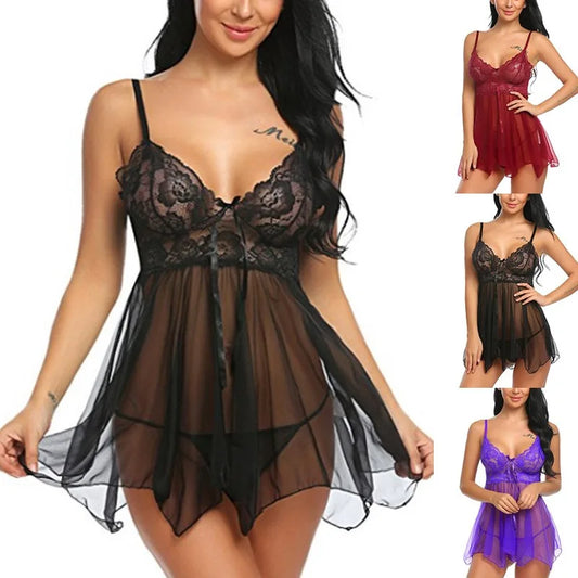 2 Piece Set Women Sling Nightwear Robe Attractive Sleepwear Charming Night Dress Sleep Women Lingerie