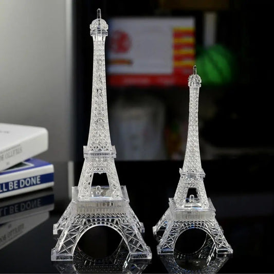 LED Eiffel Tower Figurines World Building Romantic Paris Eiffel Tower Night Light Home Valentine's Day Xmas Gifts Decoration