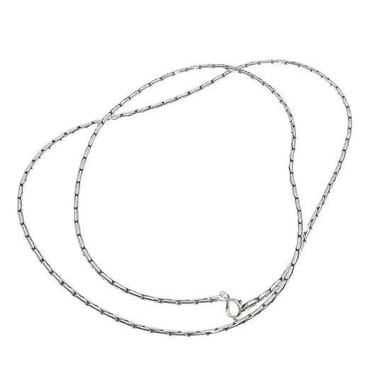 Thai 925 Silver Banboo Chain Pendant Necklace Vintage Style- Women Jewellery - Girl Jewellery - Women Accessory - Girl Accessory