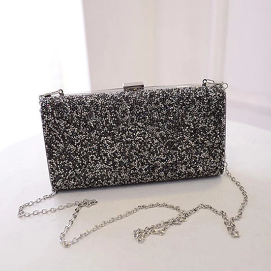 Silver Bling Crossbody Evening Luxury Clutch Party Diamond women purse