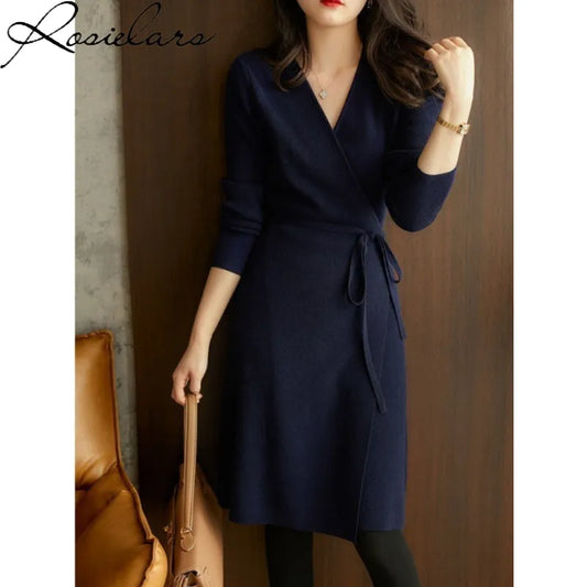 Solid Dresses for Fashion Fall Outfits Women Plus Size Cloth Long Maxi Dress Elegant Commute Streetwear Vestidos Women Work Dress
