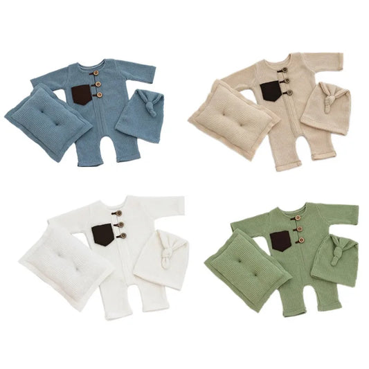 Photography Props Cloth Hat Pillow Boy Romper Bodysuits Outfit Shooting Photo Props Clothing Accessories Newborn - girl cloth - Baby Girls