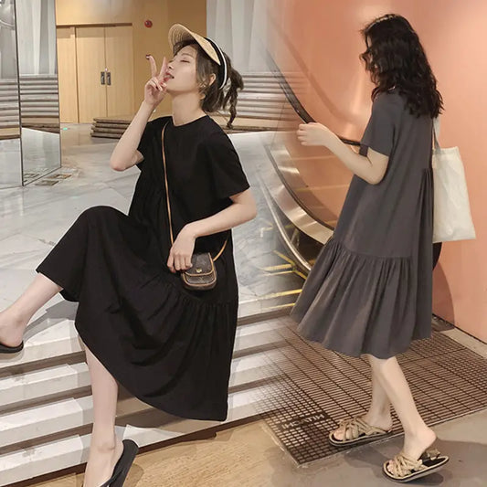 New Ladys skirt Nightgown Nightie Long Maternity Dress Home Dress Sleepwear Fat MM Night Shirt Loose Nightwear