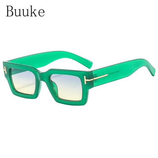 2023 Vintage Square Women Sunglasses Fashion Brand Designer Gradient Mirror Shades UV400 Men Orange Green Sun Glasses