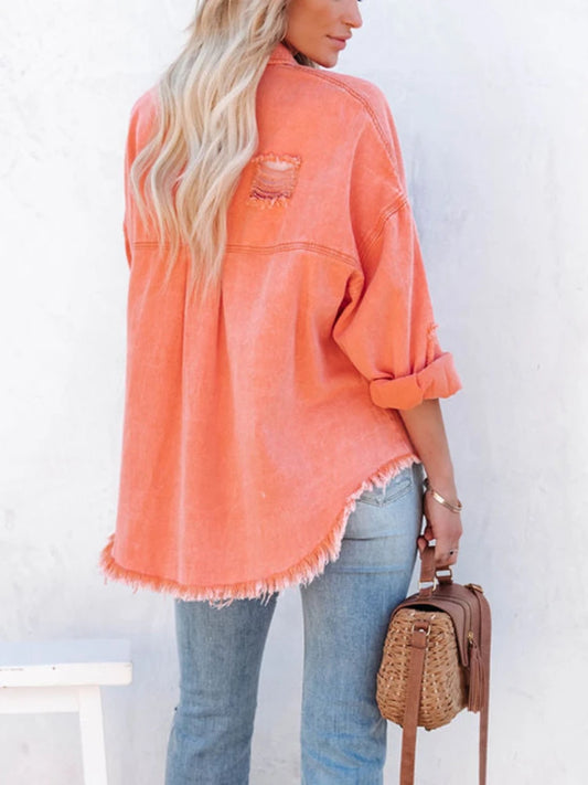 Jackets for Spring Autumn New Lapel Long Sleeve Denim Coat Vintage Clothing Streetwear Ladies Tops Women Coats & Vests