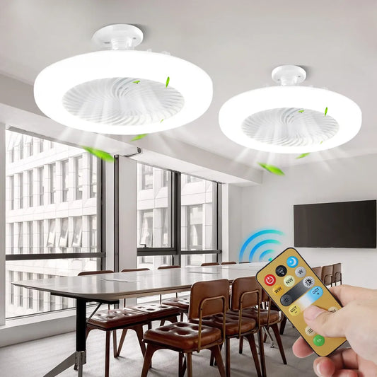 Summer Cooling Fan with Lighting Lamp Adjust Ac85-265v Brightness Color Temperature Wind Speed Bedroom Living Home Lighting Fan