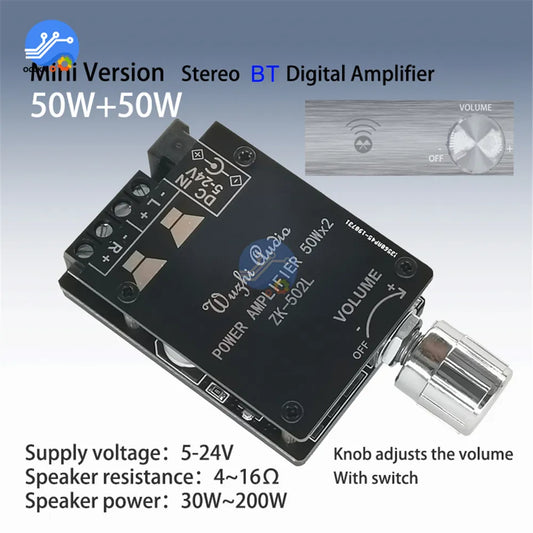 Audio Speakers 5.0 High Power Digital Amplifier Stereo Board AMP Home Audio - Bluetooth