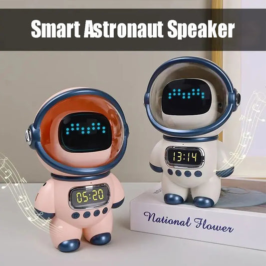 Smart Astronaut Bluetooth-compatible Speaker Mini Sound Box Portable Stereo Interactive With Alarm Clock Creative Gift Home Audio