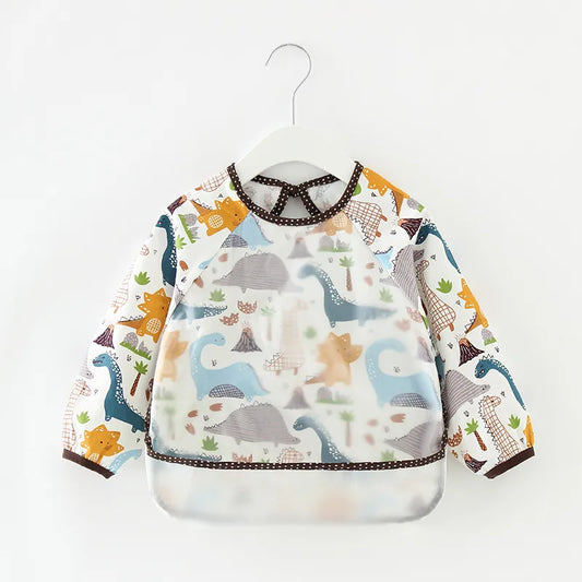 1-4 Years Bibs Waterproof Long Sleeve Apron Boys Feeding Smock Bib Painting Drawing Graffiti Art Bibs Toddler Clothes Newborn - girl cloth - Baby Girls