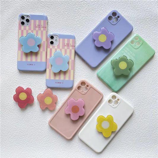 New Epoxy Resin Universal Fresh And Lovely Flowers Foldable Grip Tok Bracket Mobile Phone Ring Bracket Mobile Phone Accessories