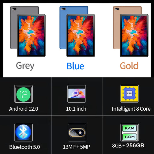 10.1-inch 8GB RAM 256GB ROM 4G Phone Call 8 Core Android 12 Dual Wifi Global Version Original PC Tablets