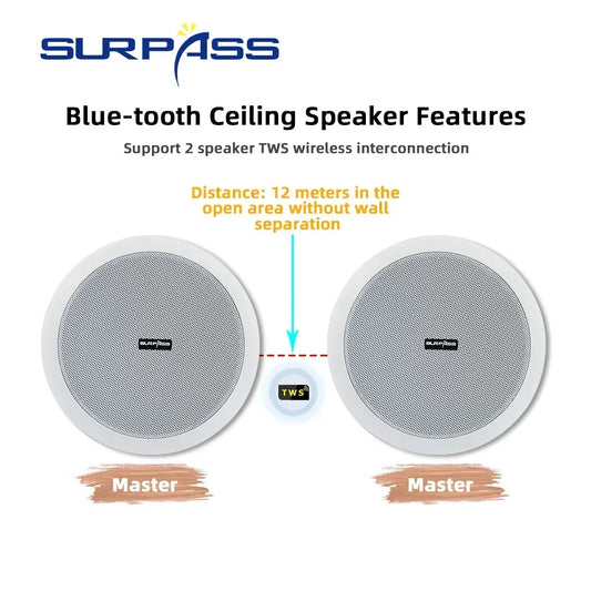 Wall In Ceiling Speakers Full-Range 6" Loudspeakers Stereo Speaker Bathroom Store Hotel Loudspeaker Home Audio
