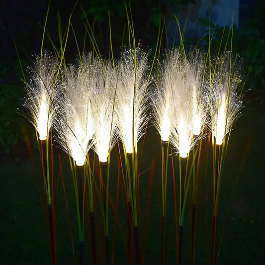 Solar Reed Lights Outdoor Fiber Light Waterproof Garden Lamp Simulation Landscape Lamps for Decoration Patio Garden