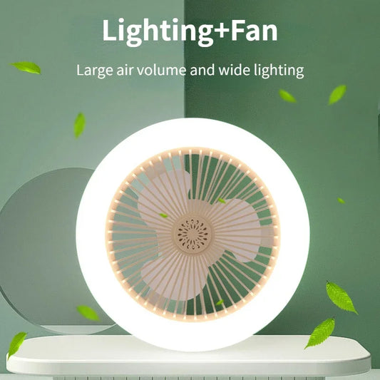 30WE27LED Ceiling Fans with Light Remote Control Dimmable Ceiling Lamp Bulb Indoor Bedroom Chandelier Lighting Fan