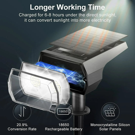 48 LED Solar Light Outdoors Landscape Spotlights, Wireless Waterproof Outdoor Solar Spotlights for Yard Garden Patio Garden