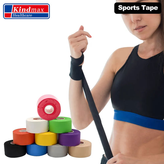 Kindmax All Cotton Tape Kinesiology Taping US Style Colored Serrated Rigid Athletic Tape Strain Injury Support Sports Roll